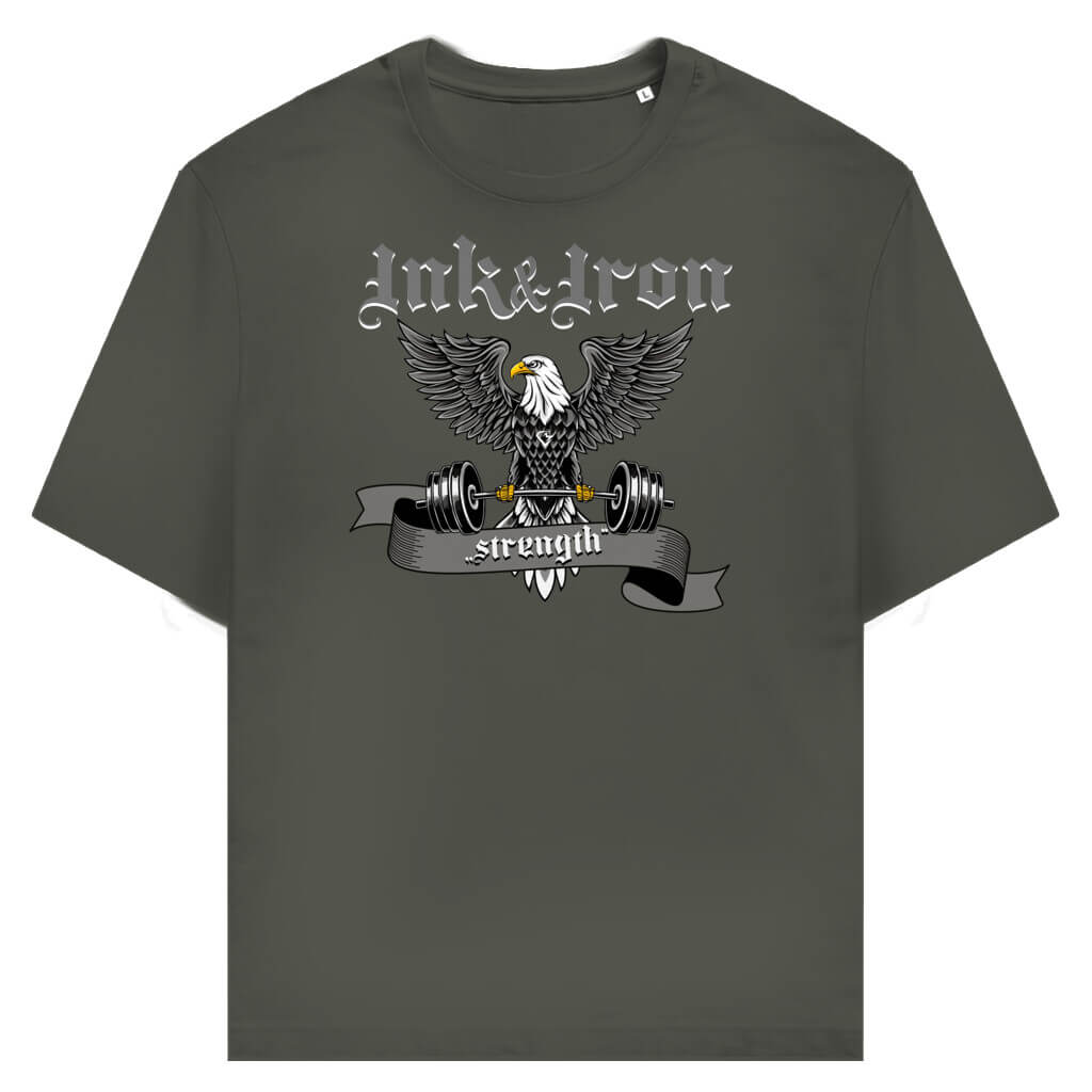 Frontansicht Ink&Iron Daily T-Shirt Khaki für Männer und Frauen