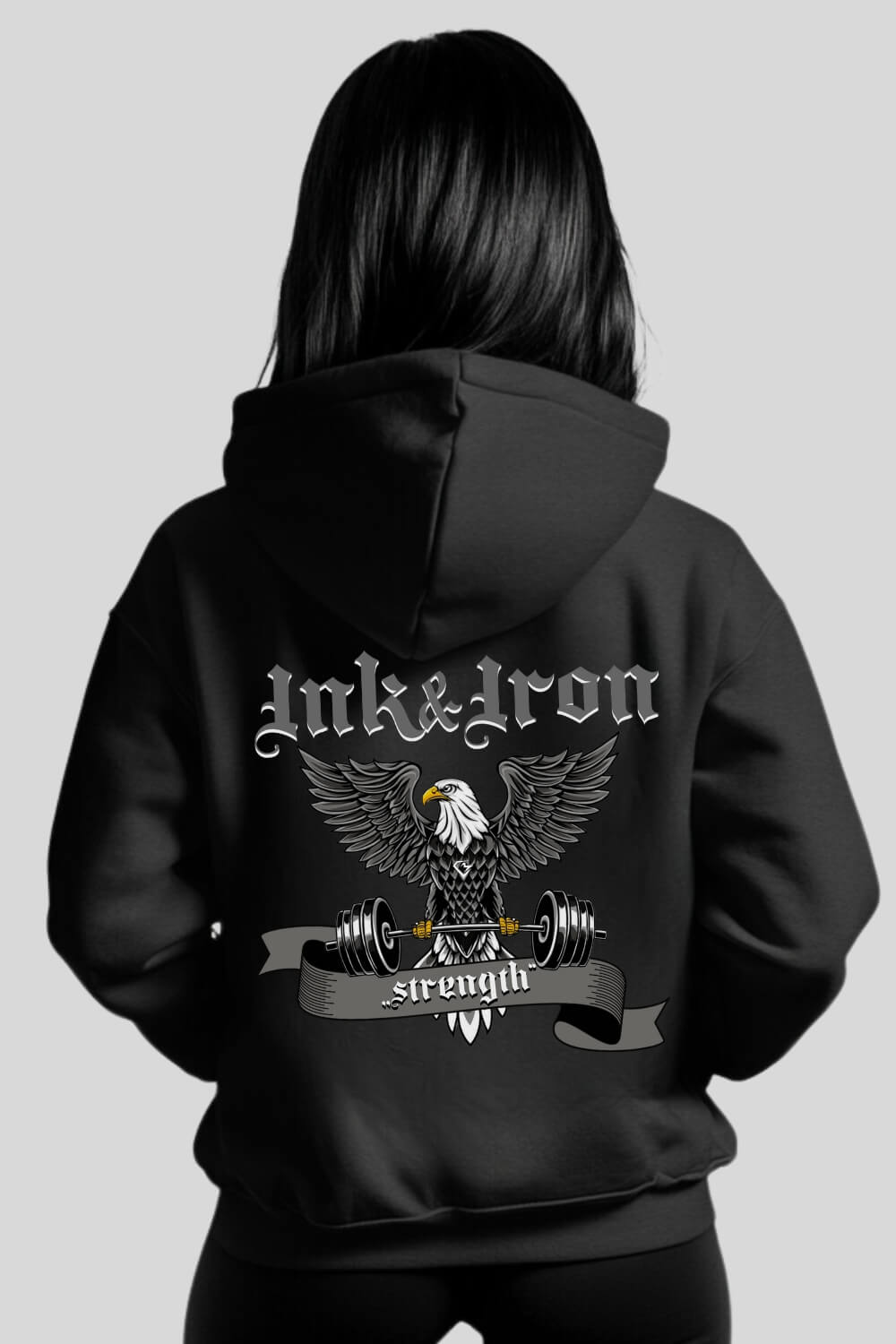 Rückansicht Ink&Iron Zipper Black für Männer und Frauen