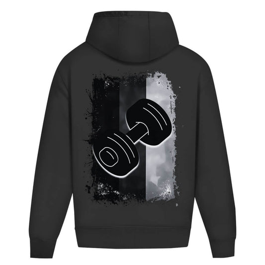Rückansicht Iron Pride Oversize Hoodie Black für Männer und Frauen