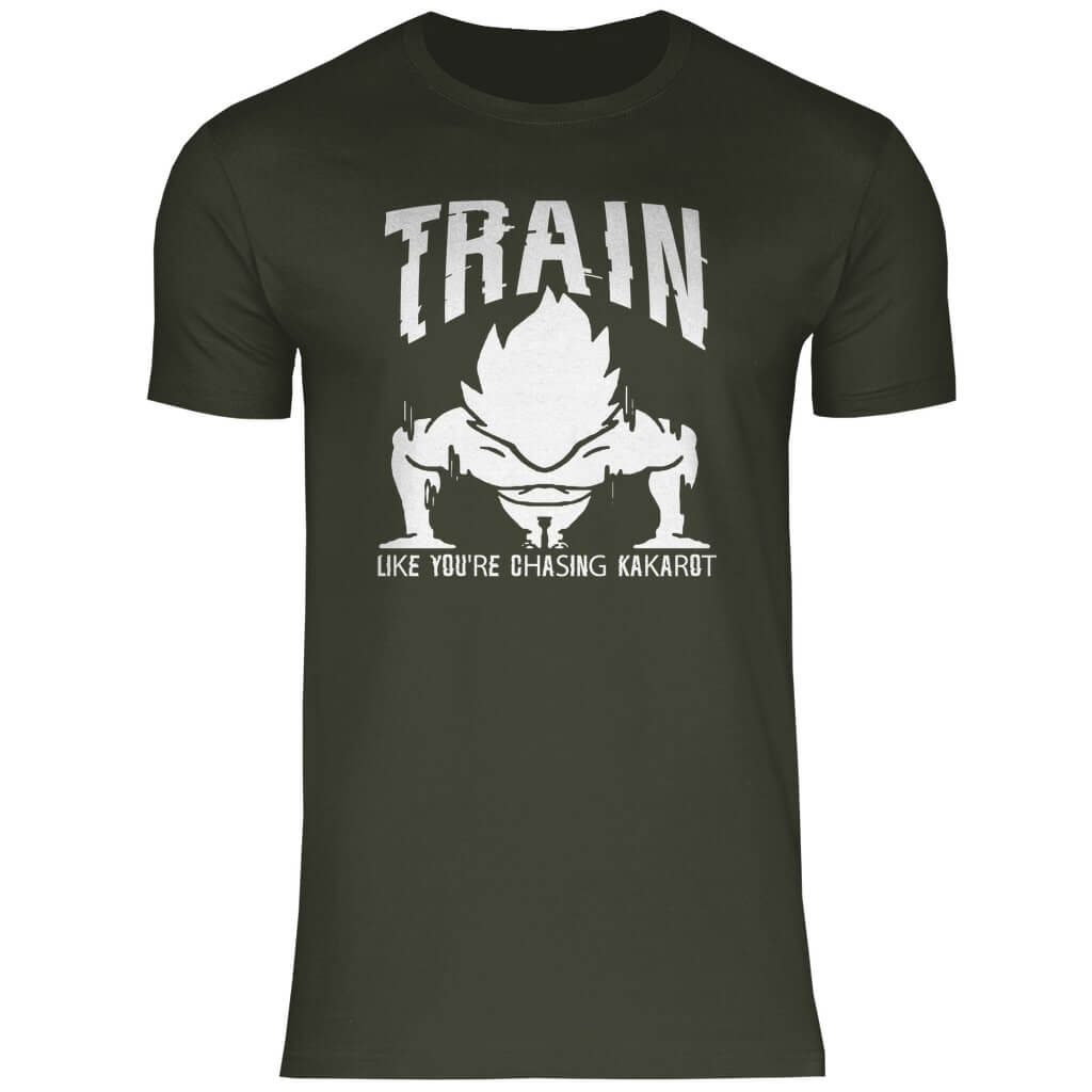 Frontansicht Kakarot T-Shirt Khaki für Männer