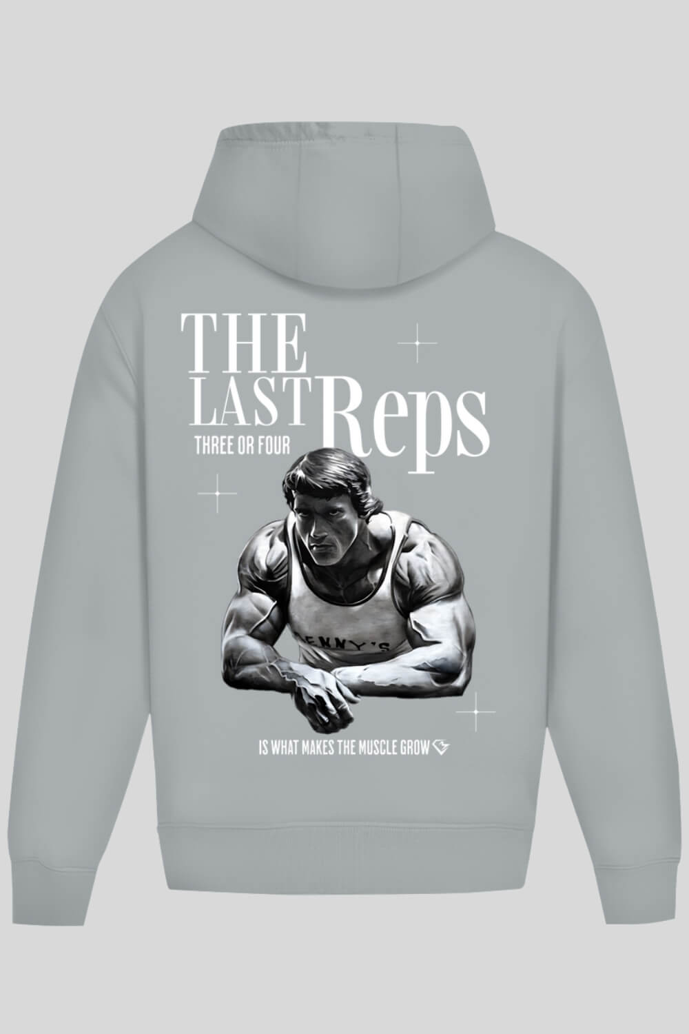 Rückansicht Last Reps Oversize Hoodie Asphalt für Männer und Frauen
