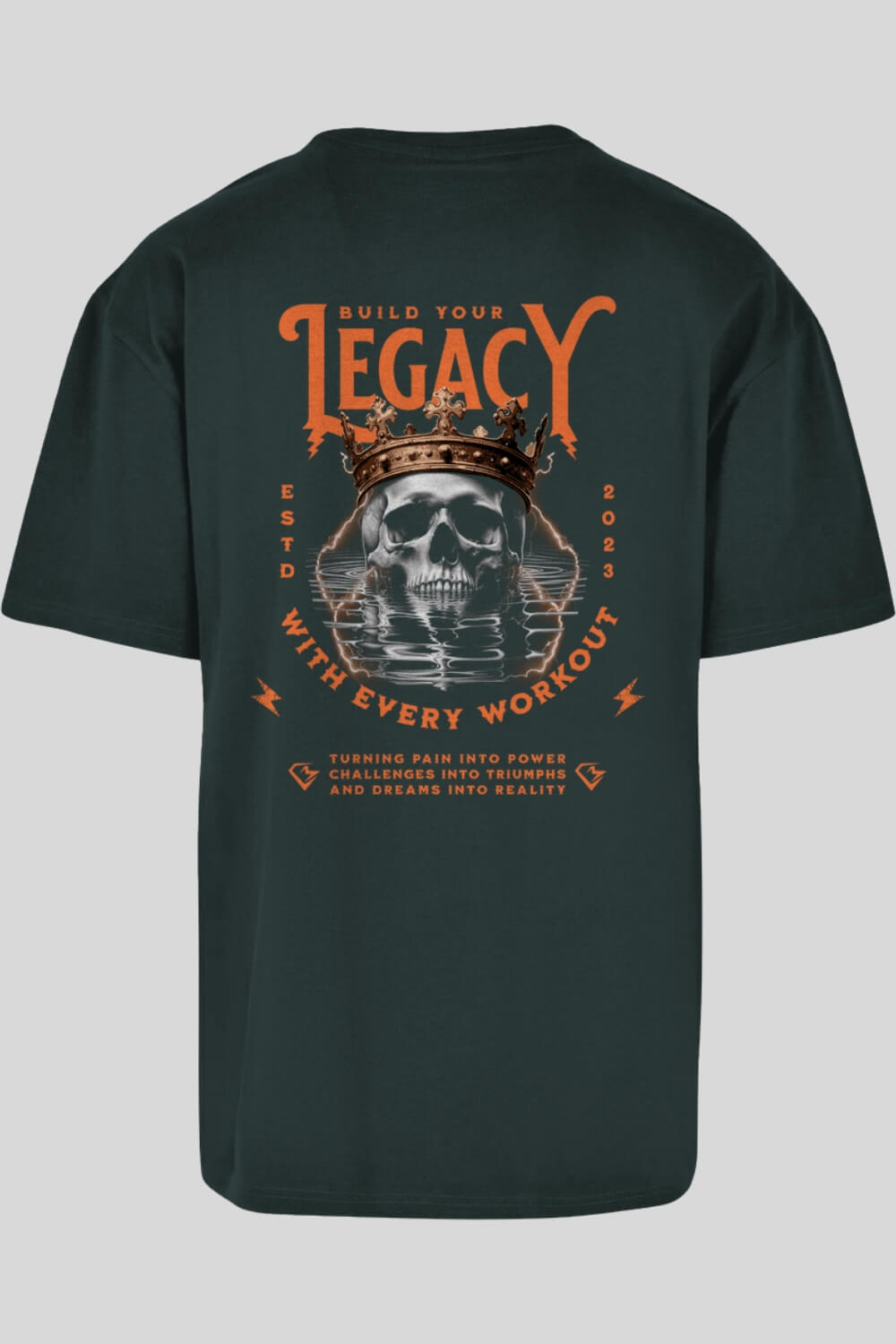 Rückansicht Legacy Oversize T-Shirt Green für Männer und Frauen