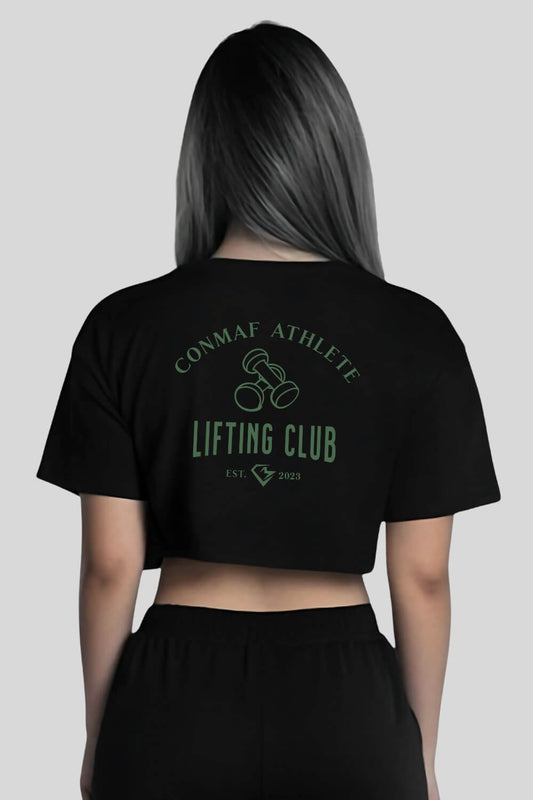 Rückansicht Lifting Club Oversize Crop Top Black für Frauen
