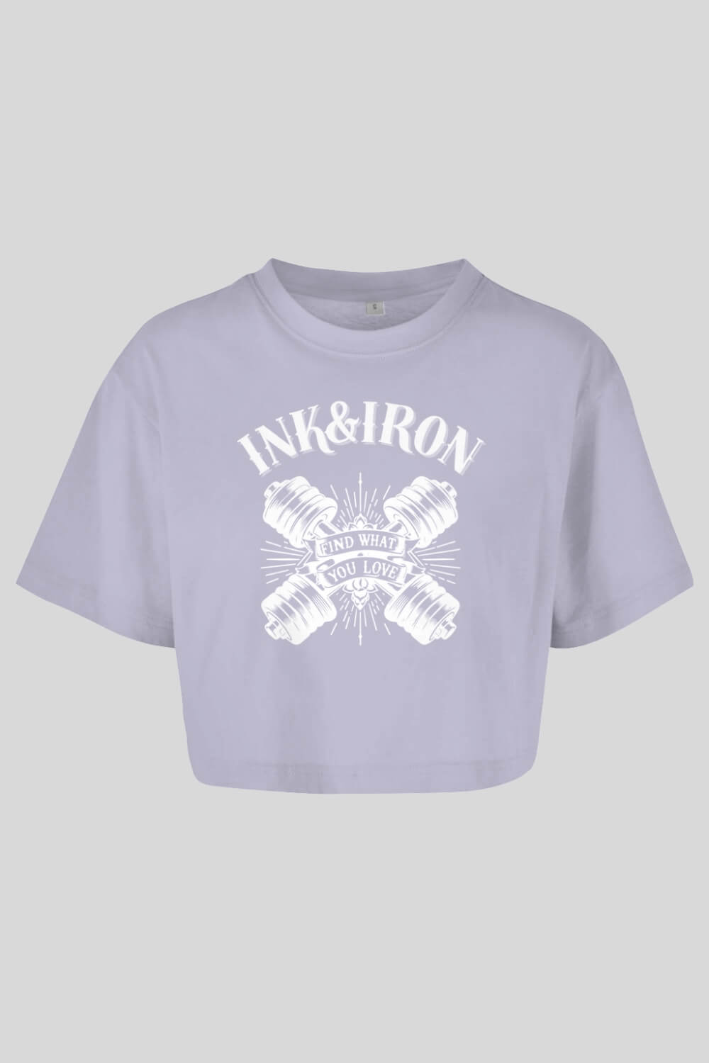 Frontansicht Love Oversize Crop Top Lilac für Frauen
