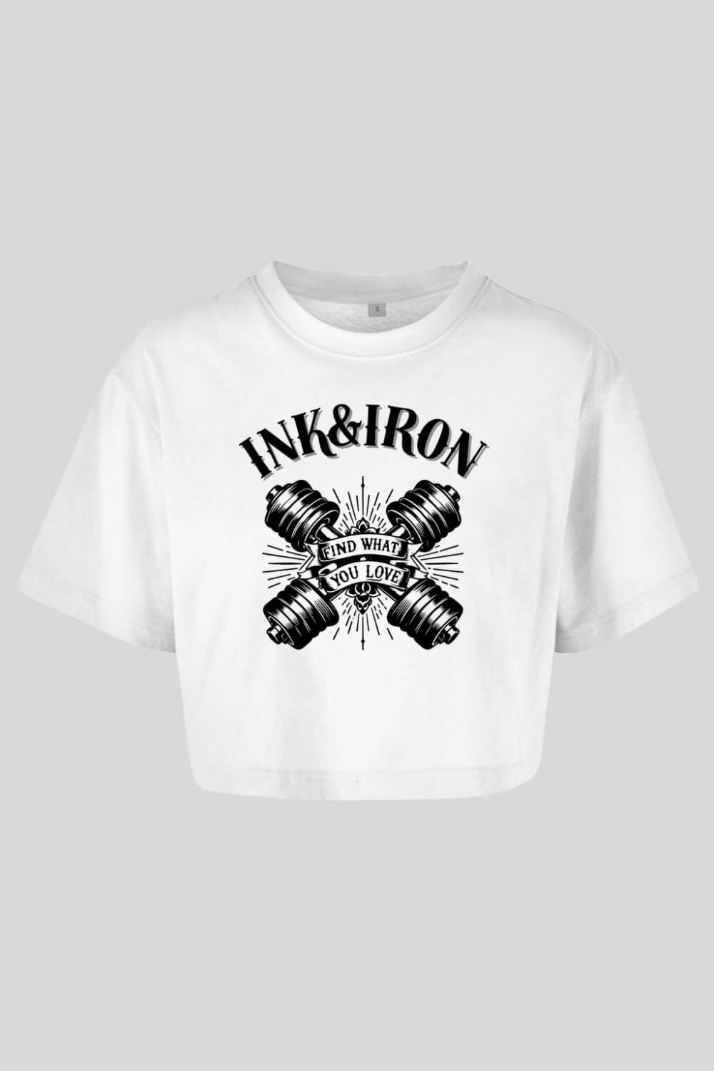 Frontansicht Love Oversize Crop Top White für Frauen