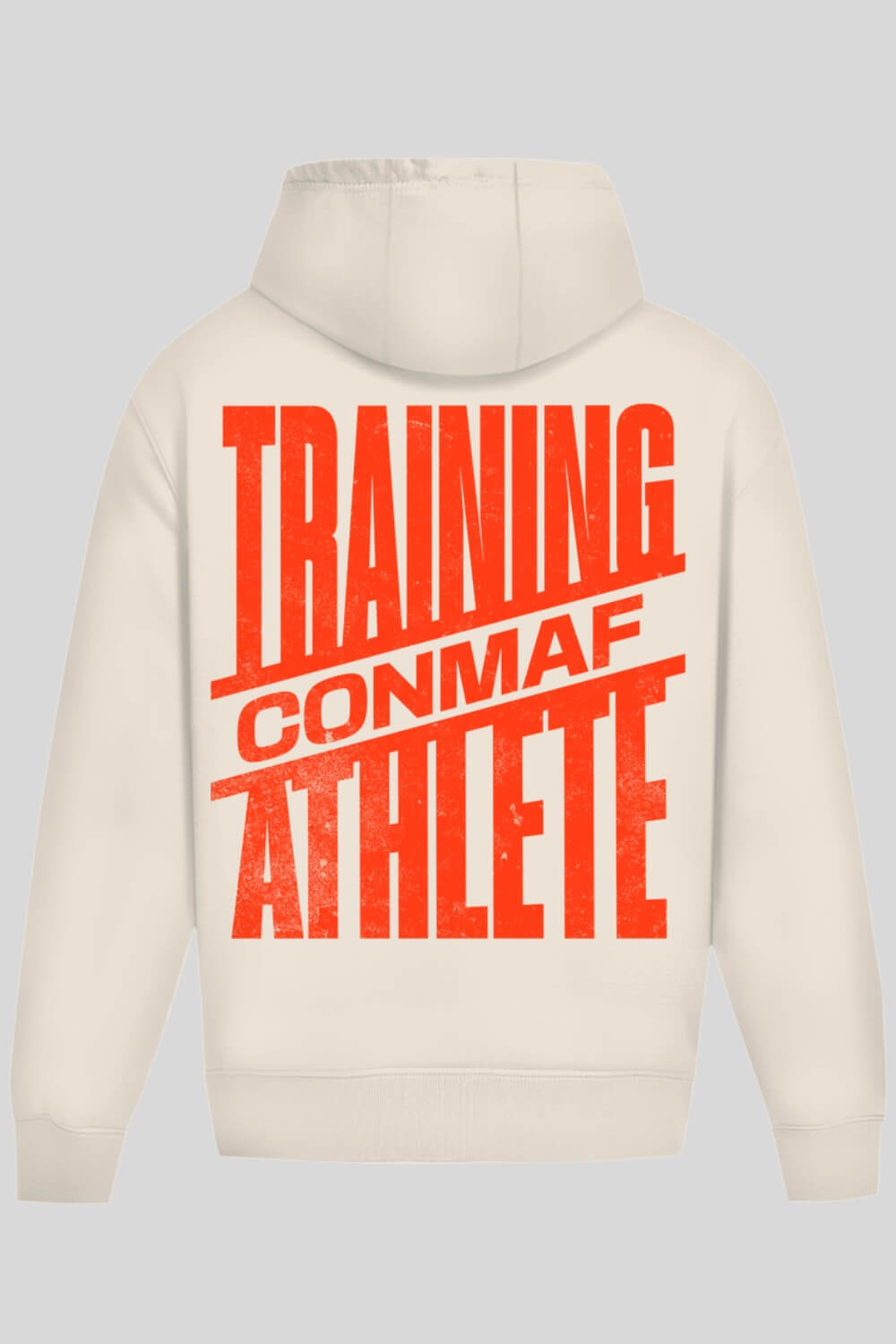 Rückansicht Orange Oversize Hoodie Sand für Männer und Frauen