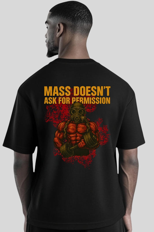 Rückansicht Permission Oversize T-Shirt Black für Männer und Frauen