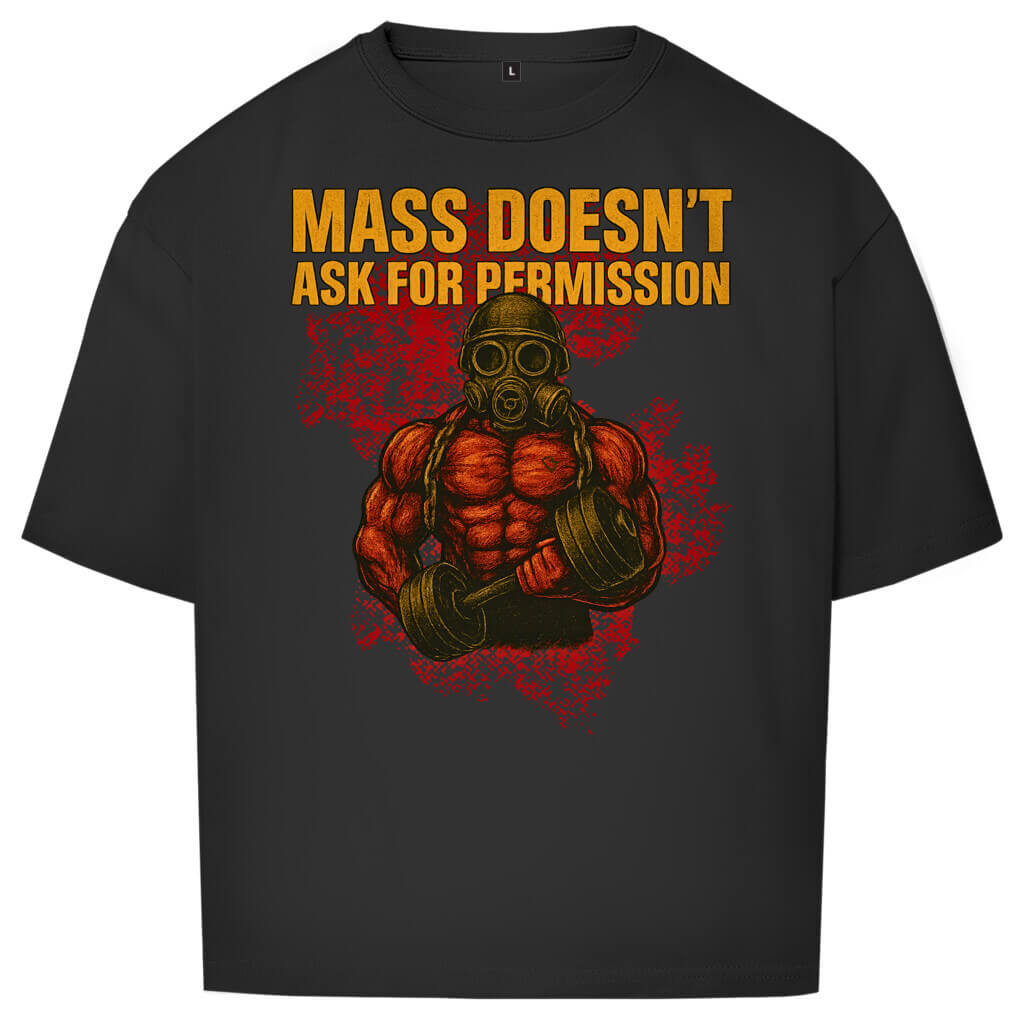 Frontansicht Permission Oversize T-Shirt Black für Männer und Frauen