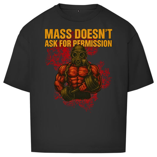 Frontansicht Permission Oversize T-Shirt Black für Männer und Frauen