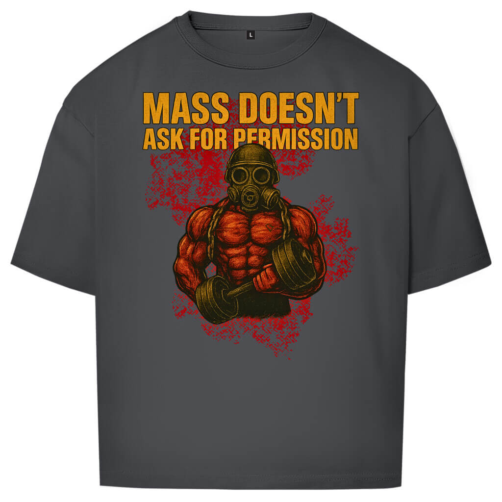 Frontansicht Permission Oversize T-Shirt Charcoal für Männer und Frauen