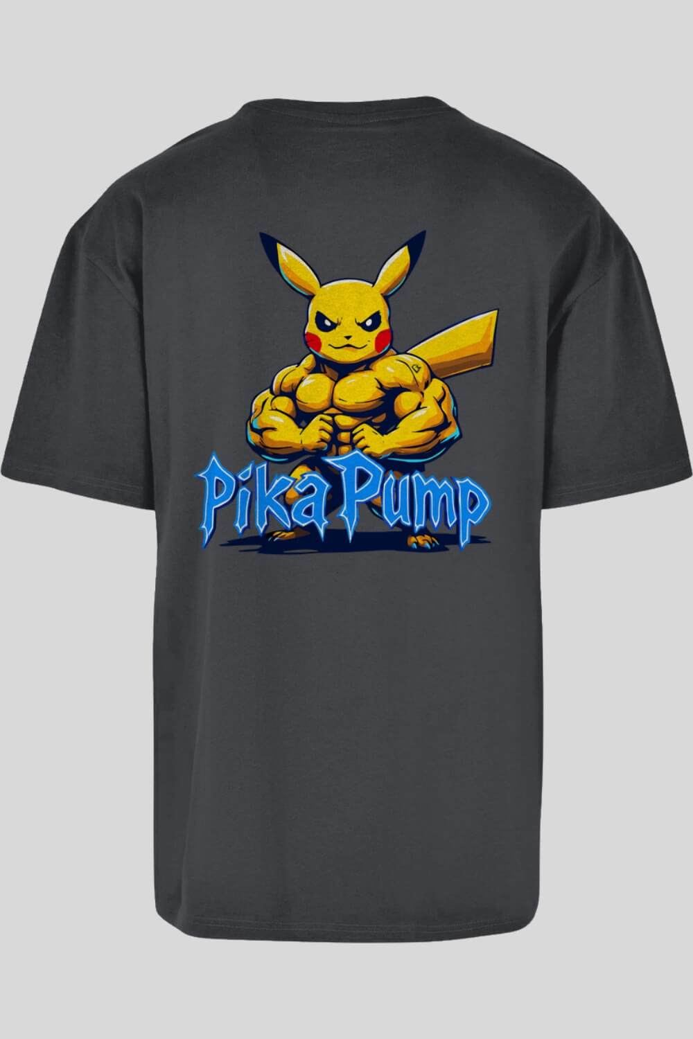 Rückansicht Pika Pump Oversize T-Shirt Charcoal für Männer und Frauen