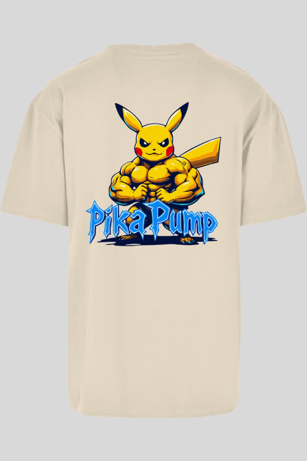 Rückansicht Pika Pump Oversize T-Shirt Sand für Männer und Frauen