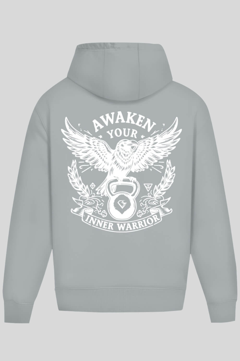 Rückansicht Raven Oversize Hoodie Asphalt für Männer und Frauen