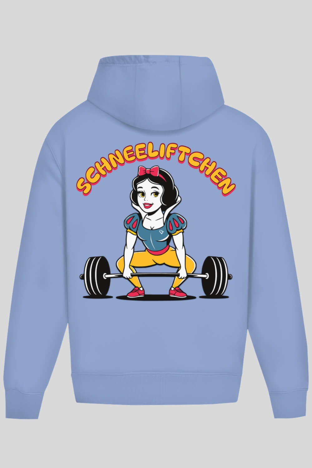 Rückansicht Schneeliftchen Oversize Hoodie Blue für Männer und Frauen
