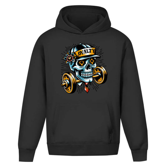 Frontansicht Skull Oversize Hoodie Black für Männer und Frauen