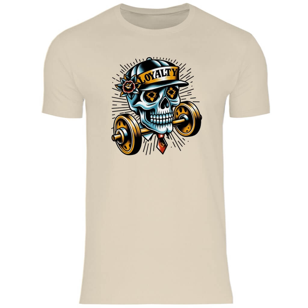 Frontansicht Skull T-Shirt Sand für Männer