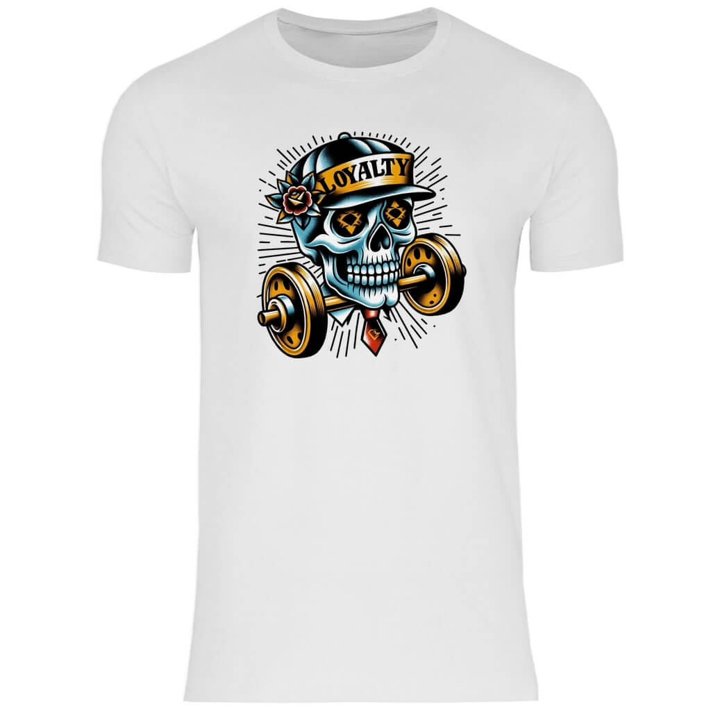 Frontansicht Skull T-Shirt White für Männer
