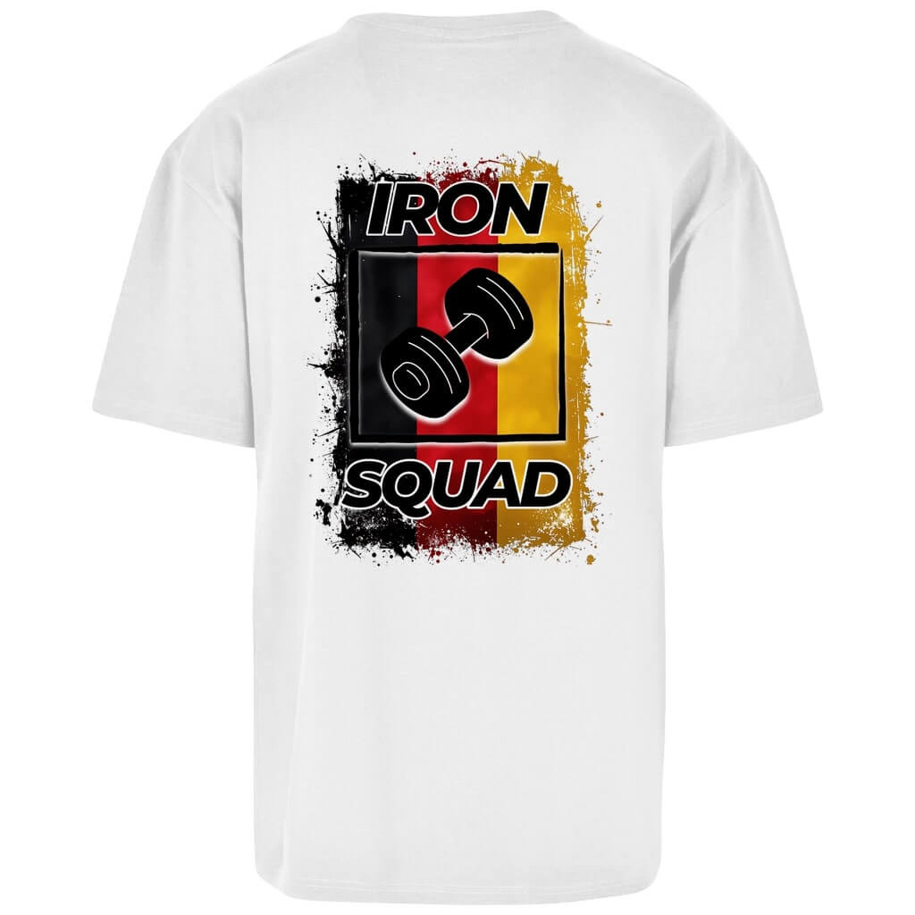 Rückansicht Squad Oversize T-Shirt White für Männer und Frauen