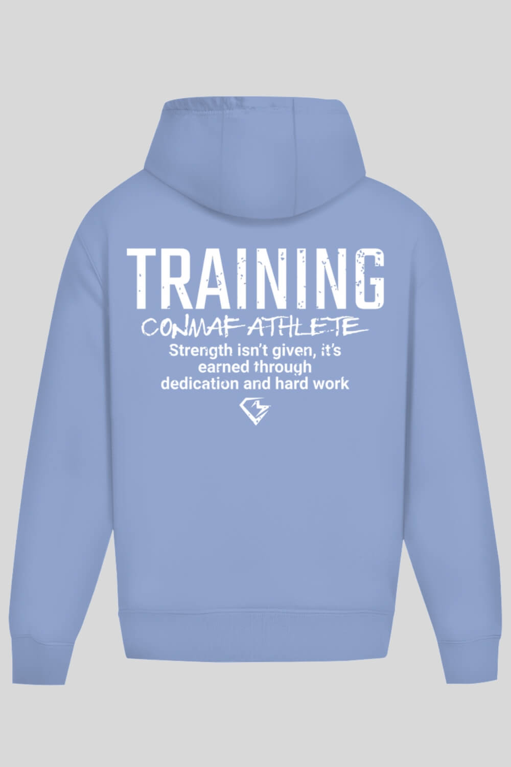 Rückansicht Training Oversize Hoodie Blue für Männer und Frauen