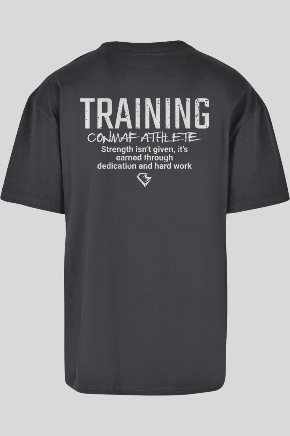 Rückansicht Training Oversize T-Shirt Charcoal für Männer und Frauen