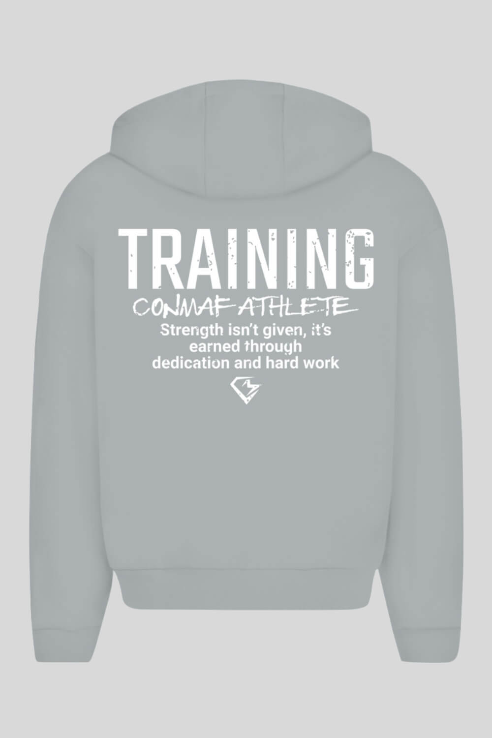 Rückansicht Training Oversize Zipper Hoodie Asphalt für Männer und Frauen
