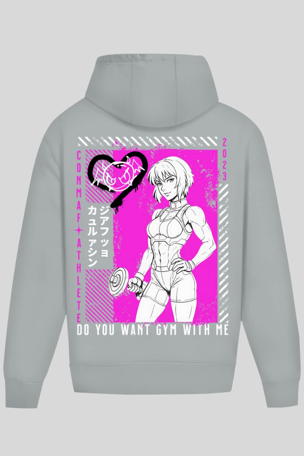 Rückansicht Want Oversize Hoodie Asphalt für Männer und Frauen