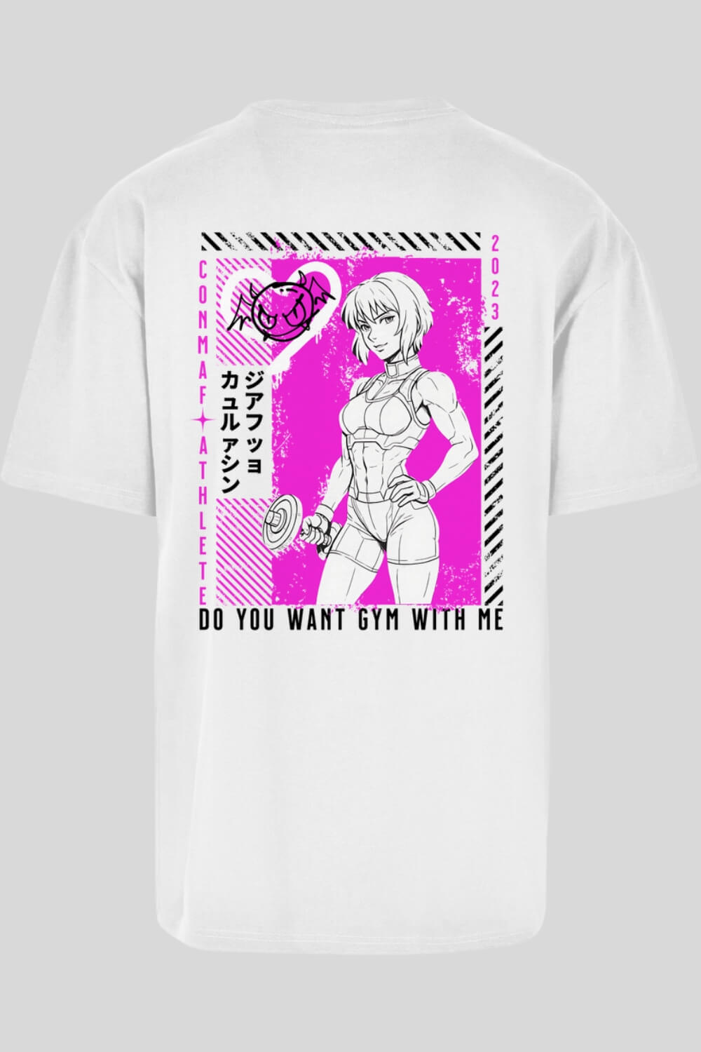 Rückansicht Want Oversize T-Shirt White für Männer und Frauen