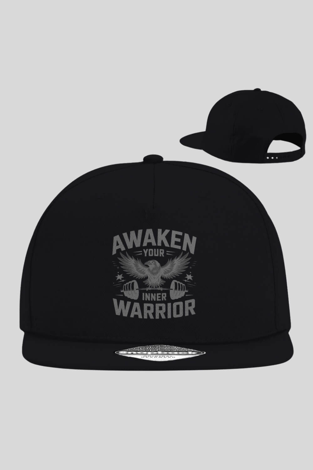 Frontansicht Warrior Snapback Cap Black für Männer und Frauen