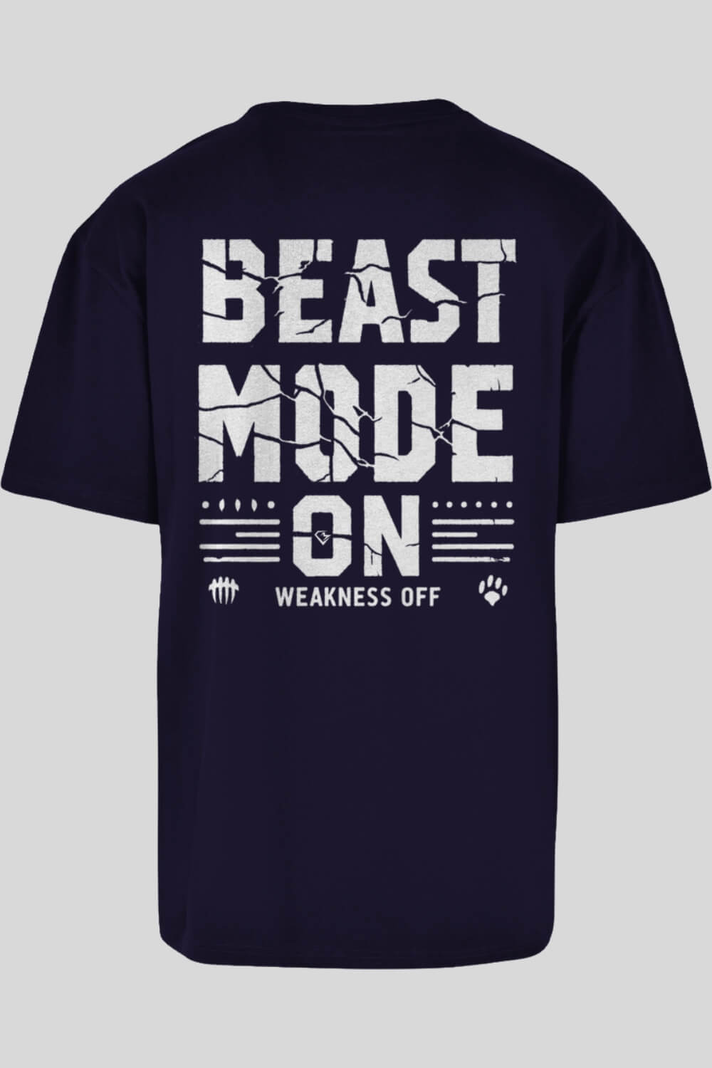 Rückansicht Weakness Off Oversize Shirt Farbe Navy für Männer und Frauen